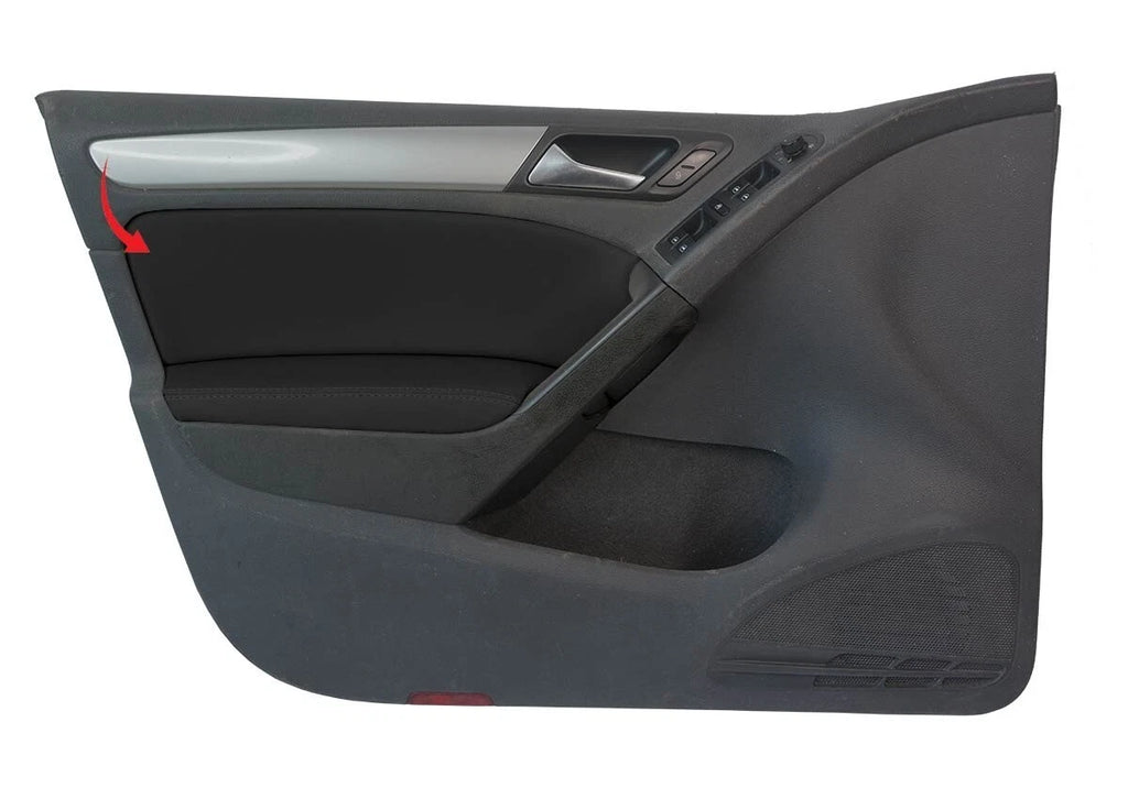 Front Insert Door Panel Cover Leather for VW Jetta (2011–2014) Black