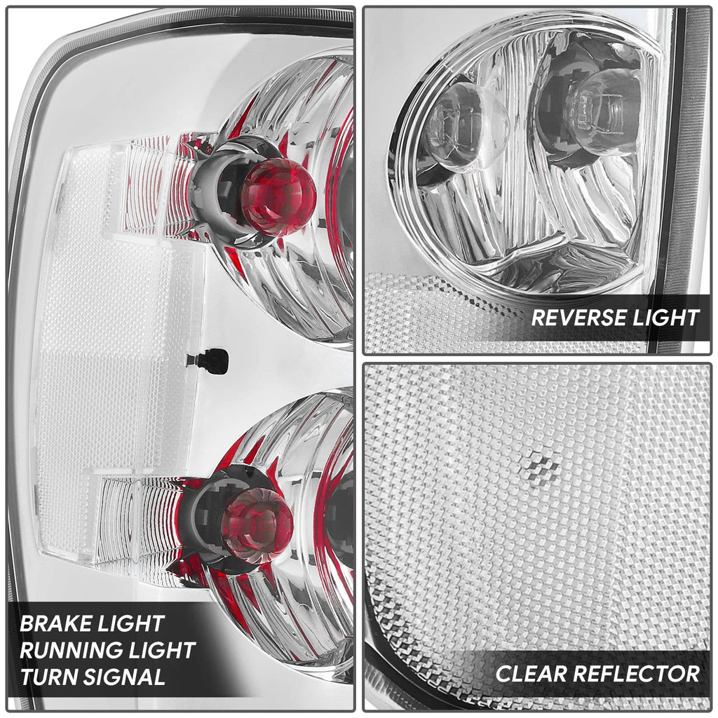 Chrome Housing Clear Lens Tail Lights for Chevrolet Colorado GMC Canyon (2004–2012)