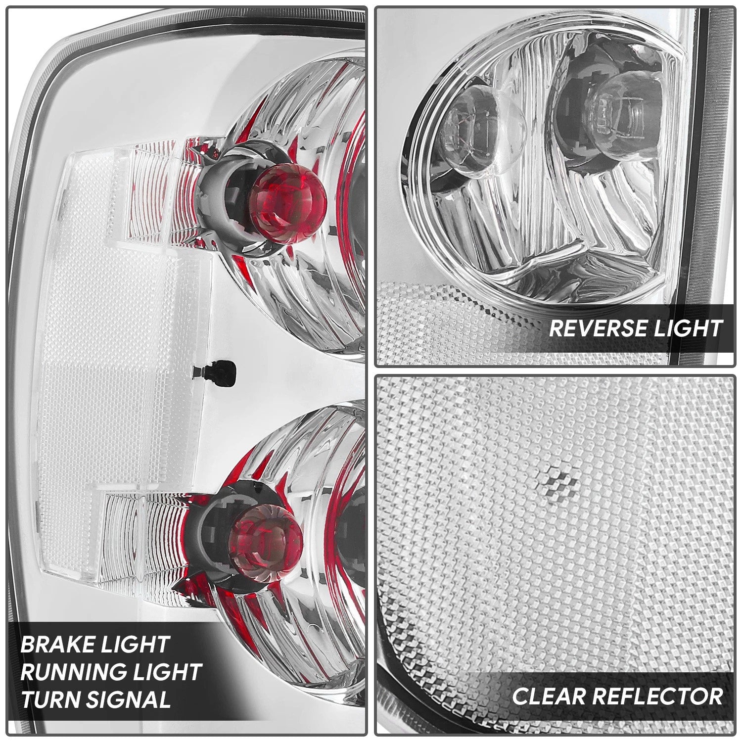 Chrome Housing Clear Lens Tail Lights for Chevrolet Colorado GMC Canyon (2004–2012)