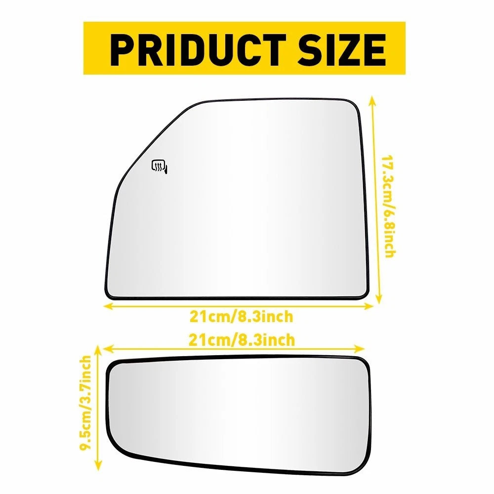 Tow Mirror Glass for Ford F150 (2015–2020) LH Heated Upper Lower