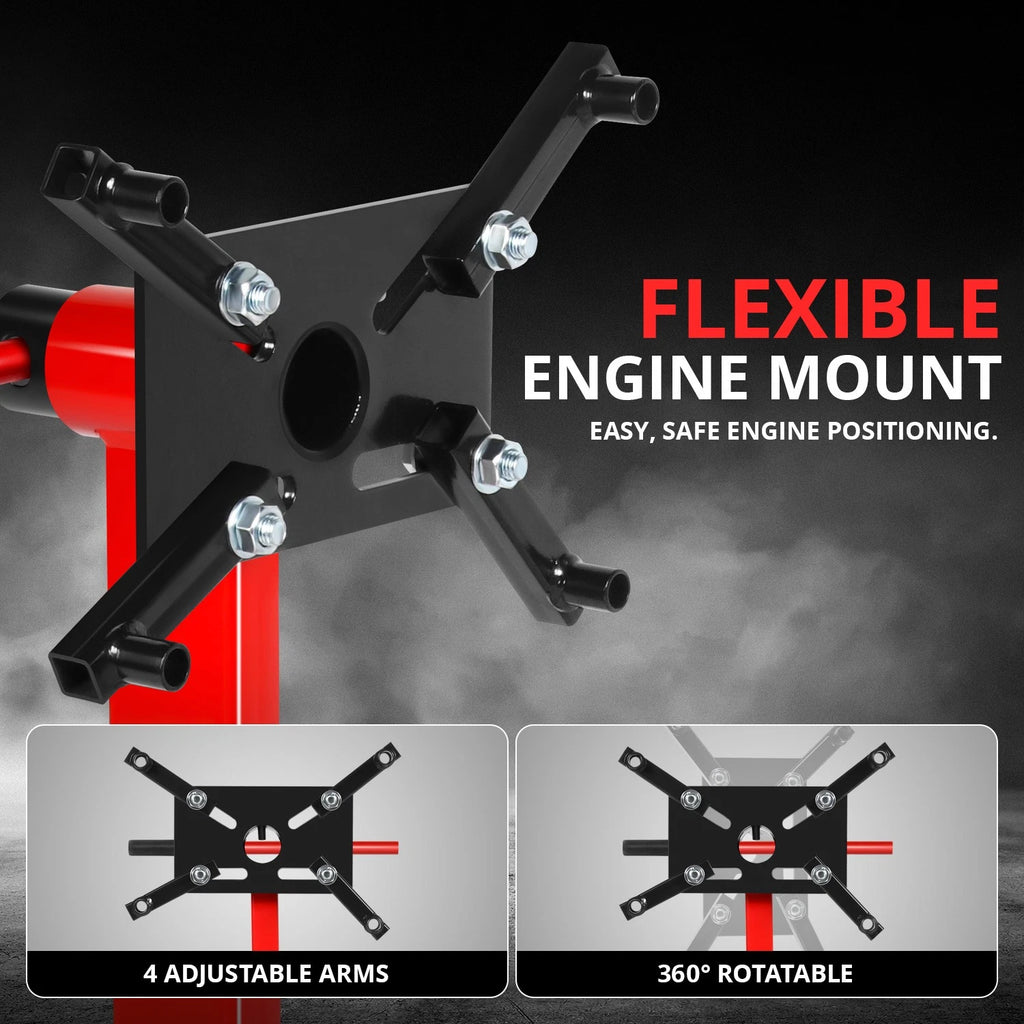 Engine Stand with 360 Degree Adjustable Mounting Head for Universal Use (1000 LBs)