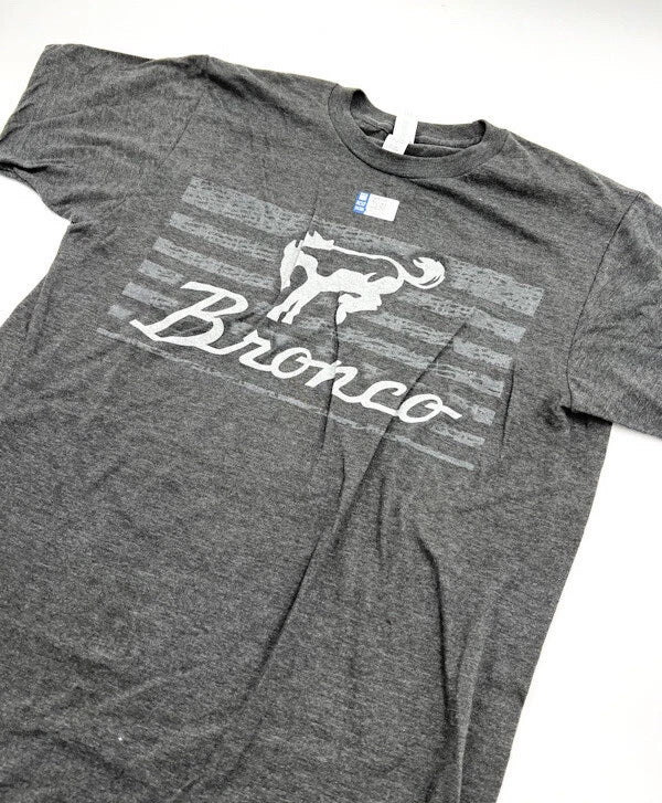 Gray T-Shirt with Ford Bronco Script Emblem for Ford Bronco (1966–2020)