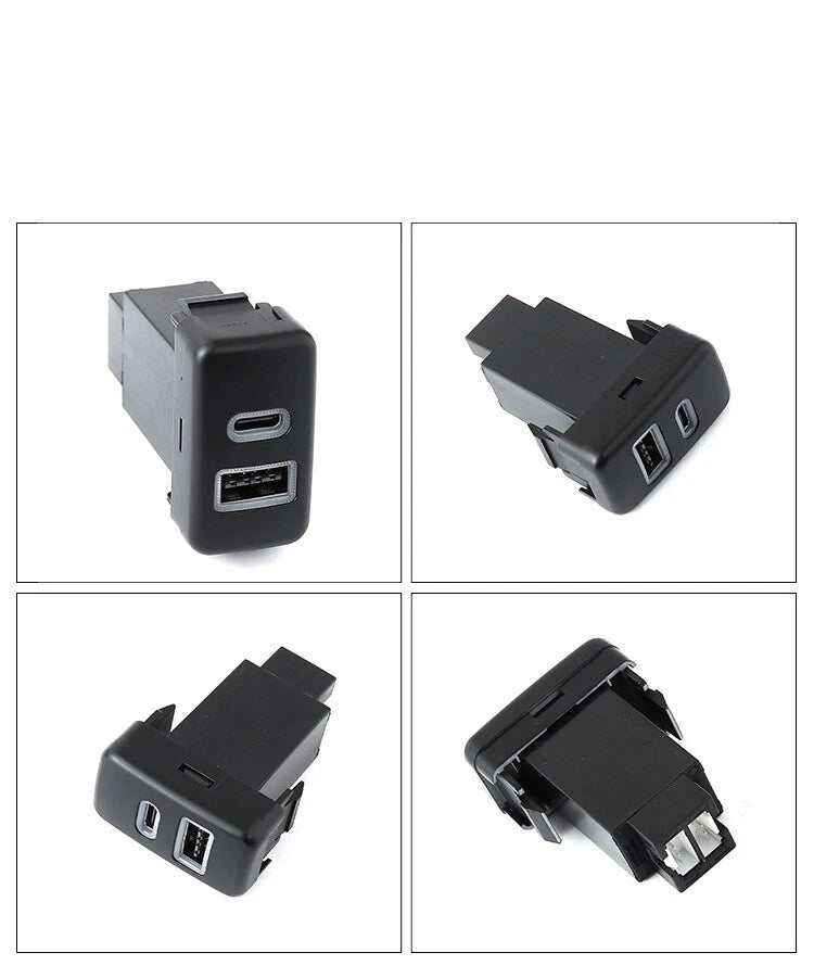 Dashboard Switch Button USB-C PD + USB-A QC3.0 Port for Toyota FJ Cruiser Tacoma (2007–2021)