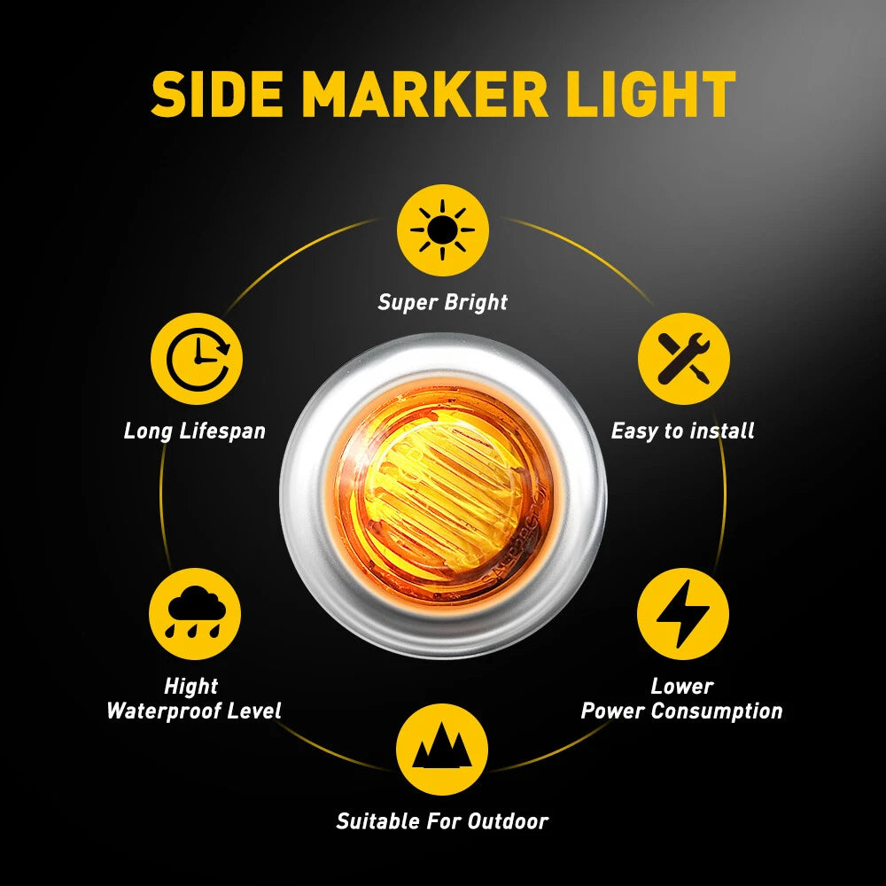 20X LED Side Marker Lights for Trailer Truck (12V)