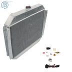 4 Row Radiator with Shroud Fan & Relay for Ford F350 F250 F100 (1966–1979)