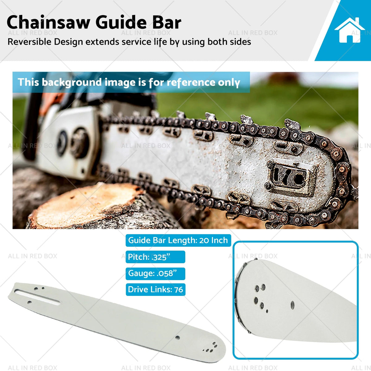 20 Inch Chainsaw Guide Bar .325 .058 76DL for SX52 SX62 SX66 (N/A)