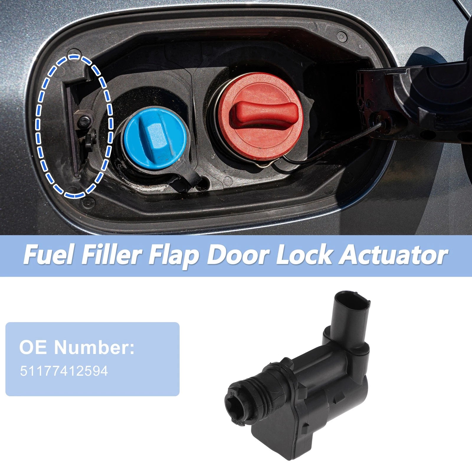 Fuel Filler Flap Door Latch Lock Actuator Motor for BMW X1 (2016–2023) 51177412594