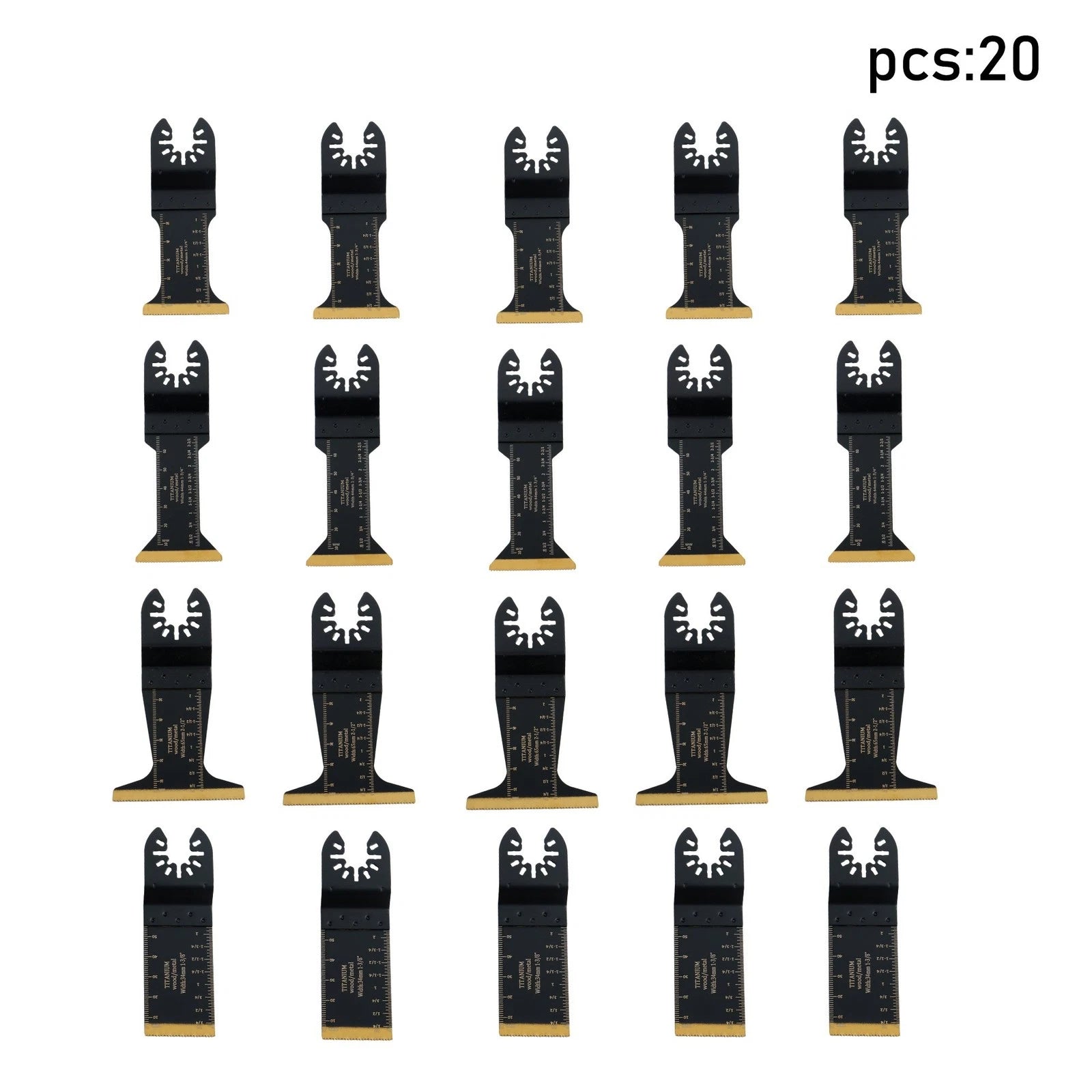 20 PCS Titanium Metal Cutting Blades for Universal Multitool