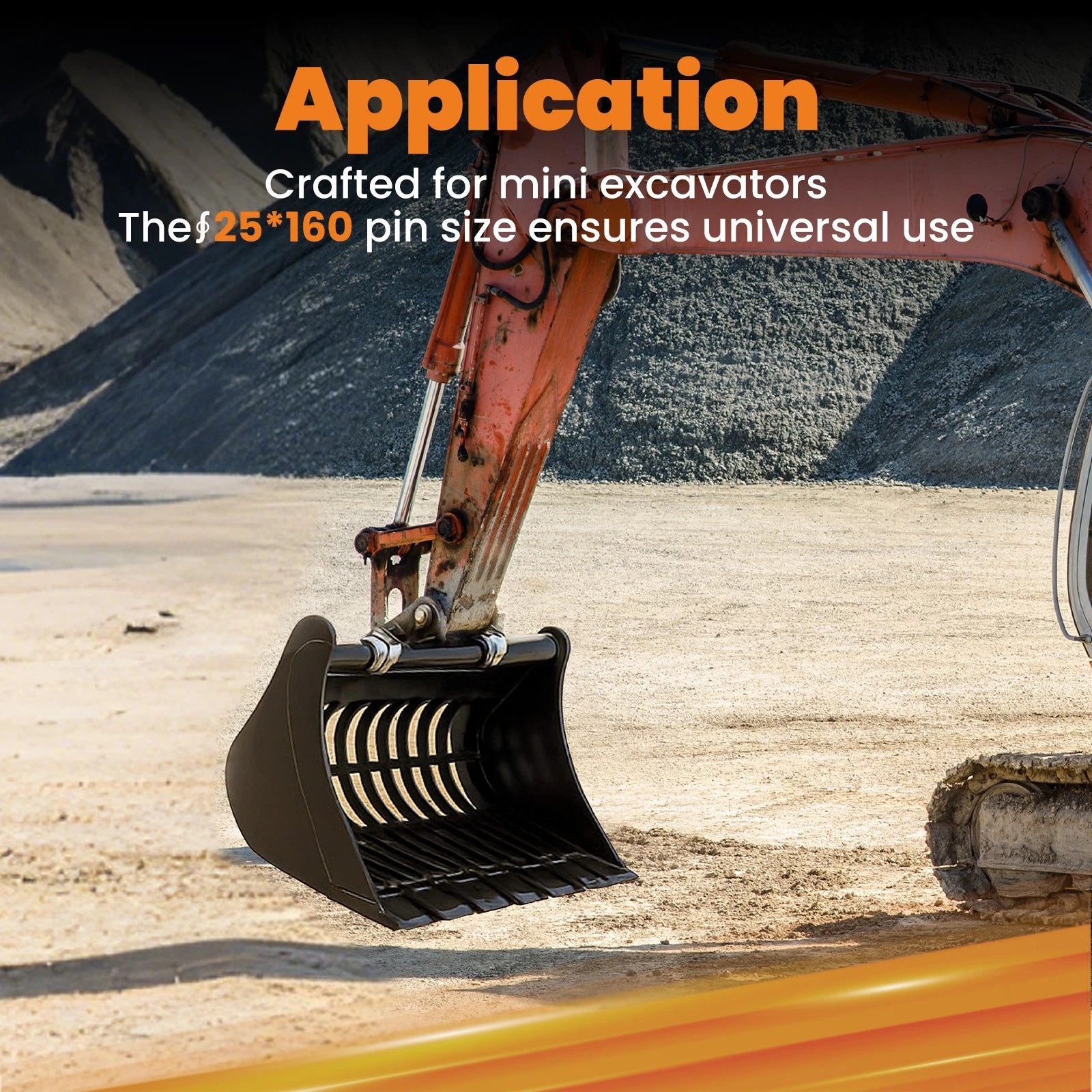 Skeleton Bucket Attachment for Excavator (Up to 3 Ton, 23.6" Width)