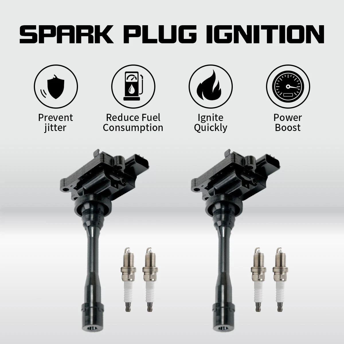2X Ignition Coil + Spark Plug for Mitsubishi Eclipse Lancer Galant (1995–2005) UF295