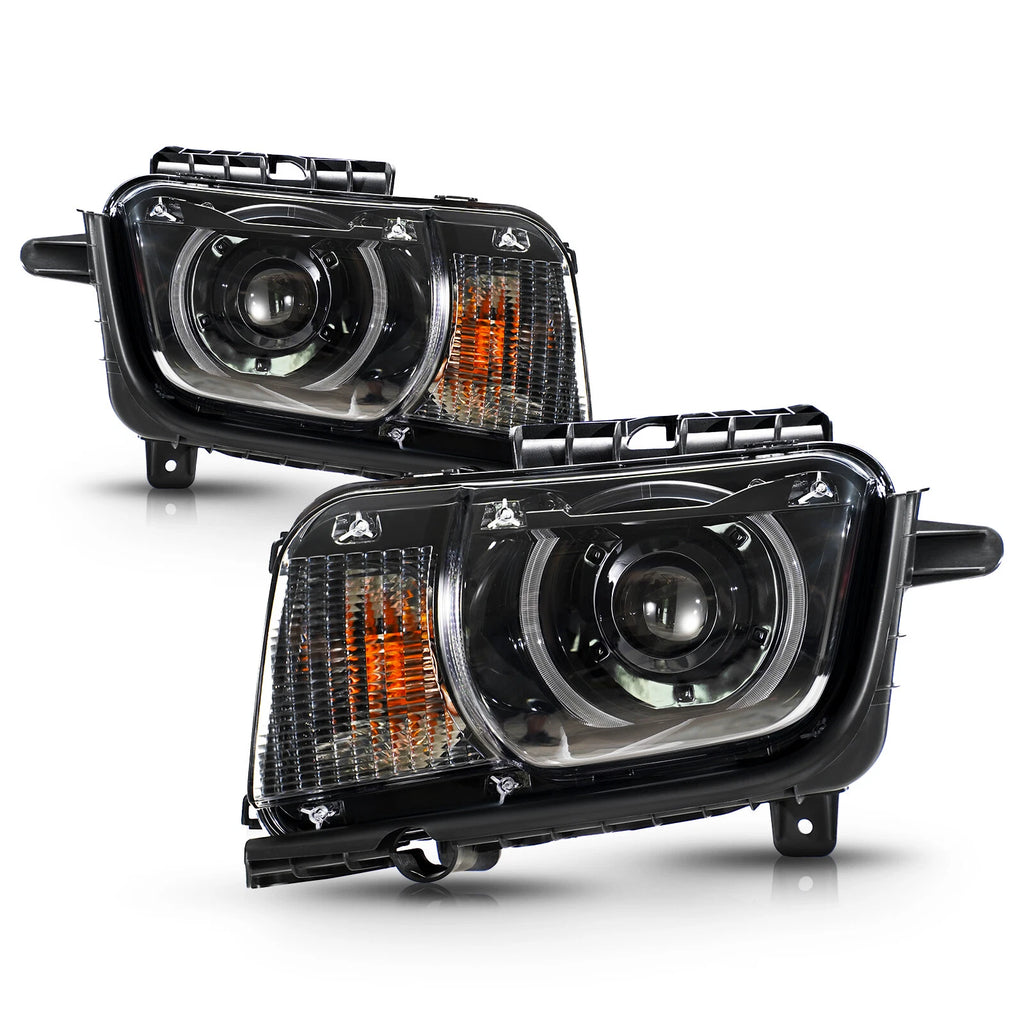 Black Halogen Headlights with LED DRL for Chevy Camaro (2010–2013)