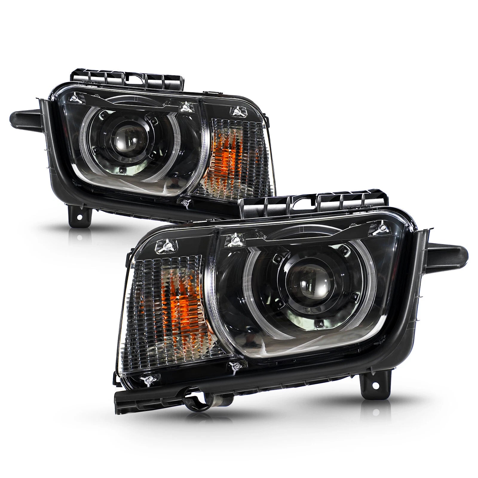 Black Halogen Headlights with LED DRL for Chevy Camaro (2010–2013)
