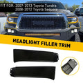Pair Front Bumper Grille Headlight Trim Filler Cover for Toyota Tundra (2007–2013)