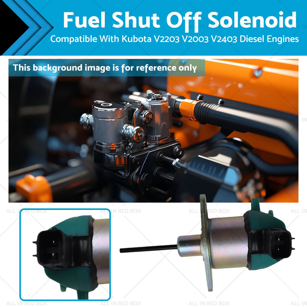 Fuel Shut Off Solenoid 12V for Kubota V2203 V2003 V2403 (Diesel Engines)