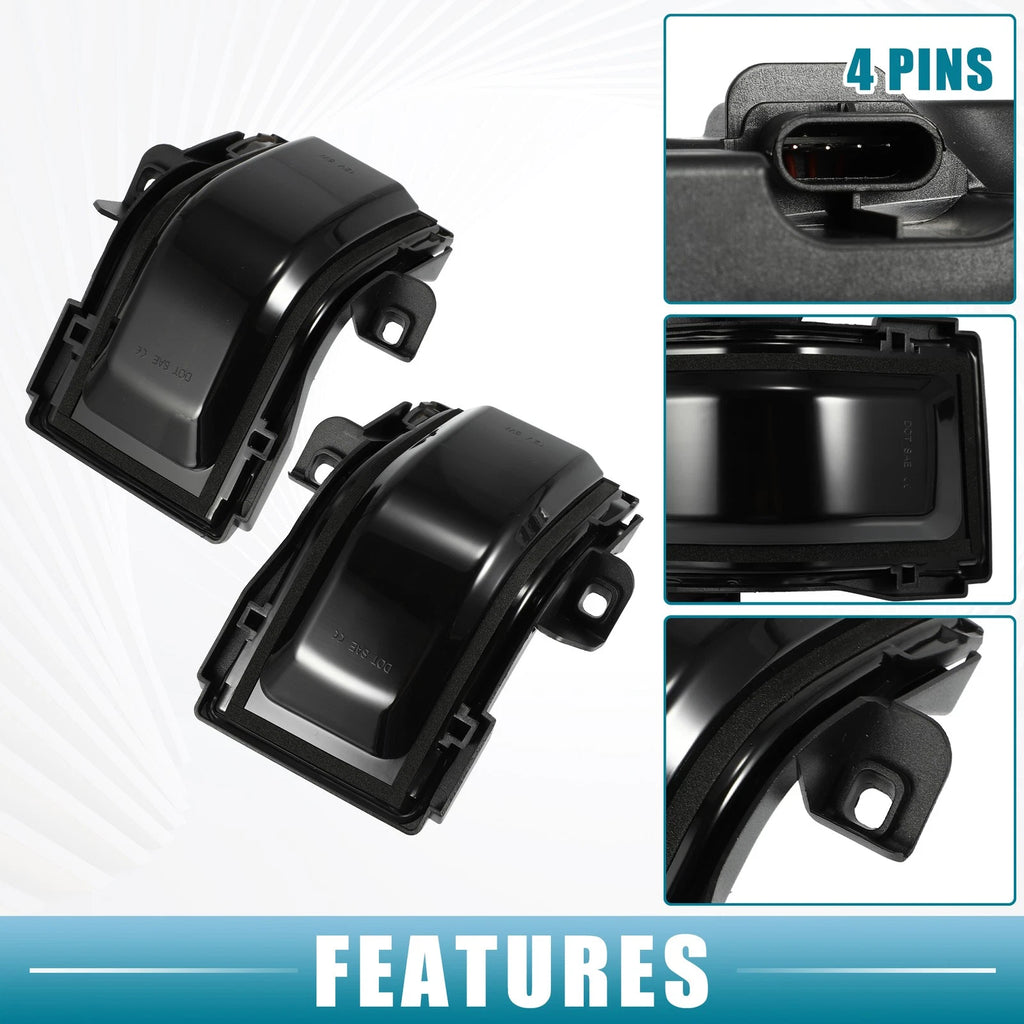 Pair Side Mirror Turn Signal Light FL3Z13B374CA for Ford 