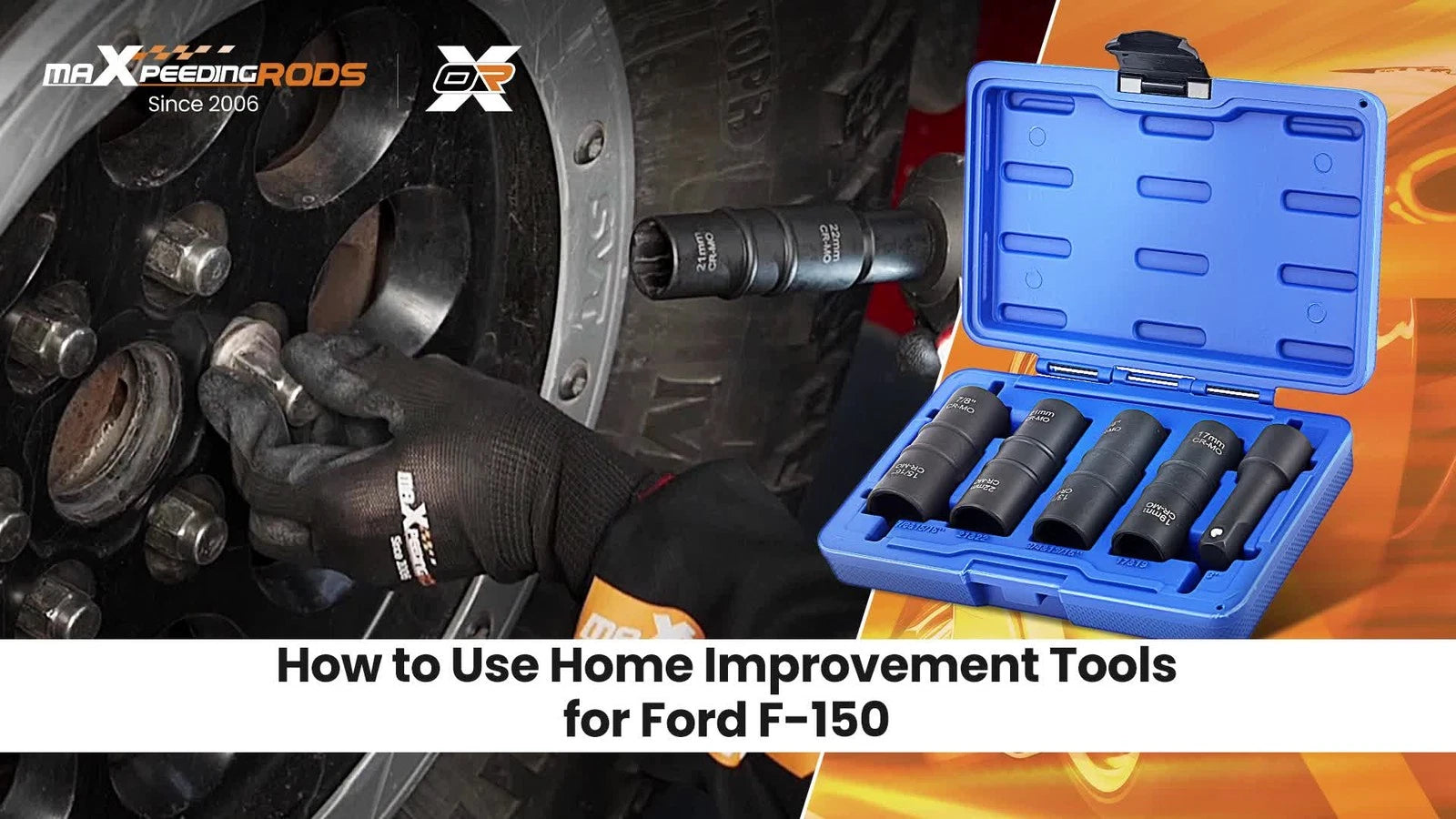 5PC 1/2" Impact Socket Set (17mm, 19mm, 21mm, 22mm, 3/4", 7/8")