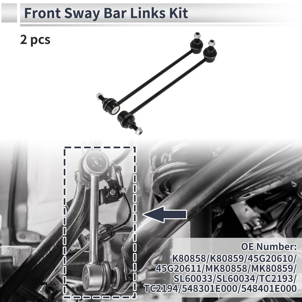 Set of 2 Front Stabilizer Bar Links for Hyundai Accent (2010–2017) No.K80858