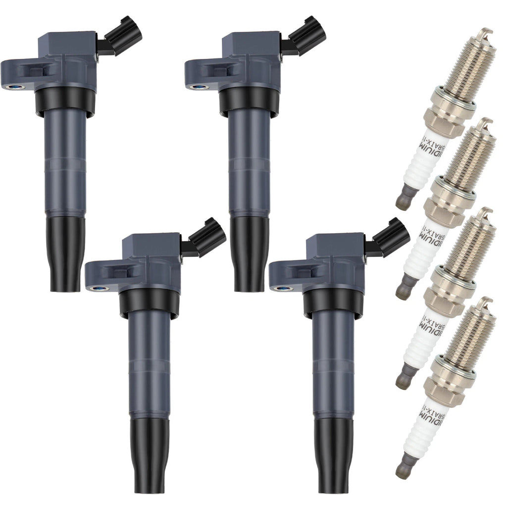 Set of 4 Ignition Coil Spark Plugs for Hyundai Santa Fe Sonata Tucson