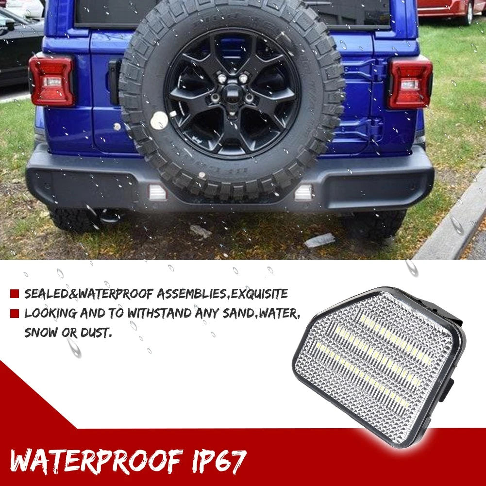 LED Rear Bumper Reflector Backup Lights for Jeep Wrangler JL (2018–Present)