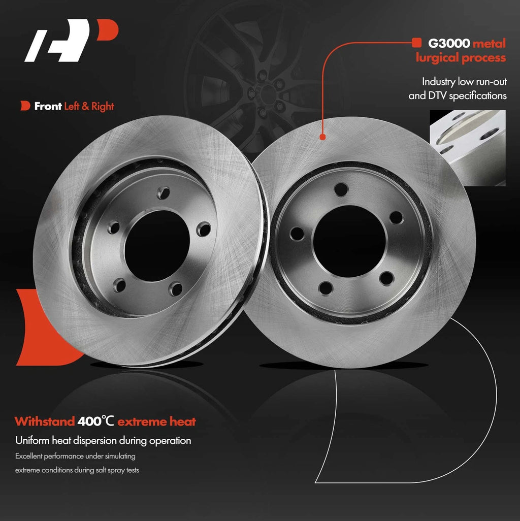 Front Disc Brake Rotor & Ceramic Pad Set for Ford Expedition (1997-2002)