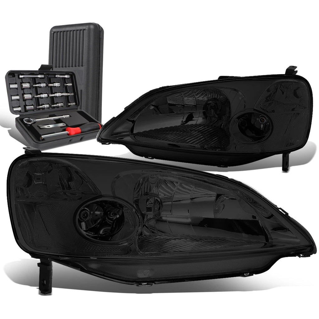Pair of Smoked/Clear Signal Headlights for Honda Civic (2001–2003)