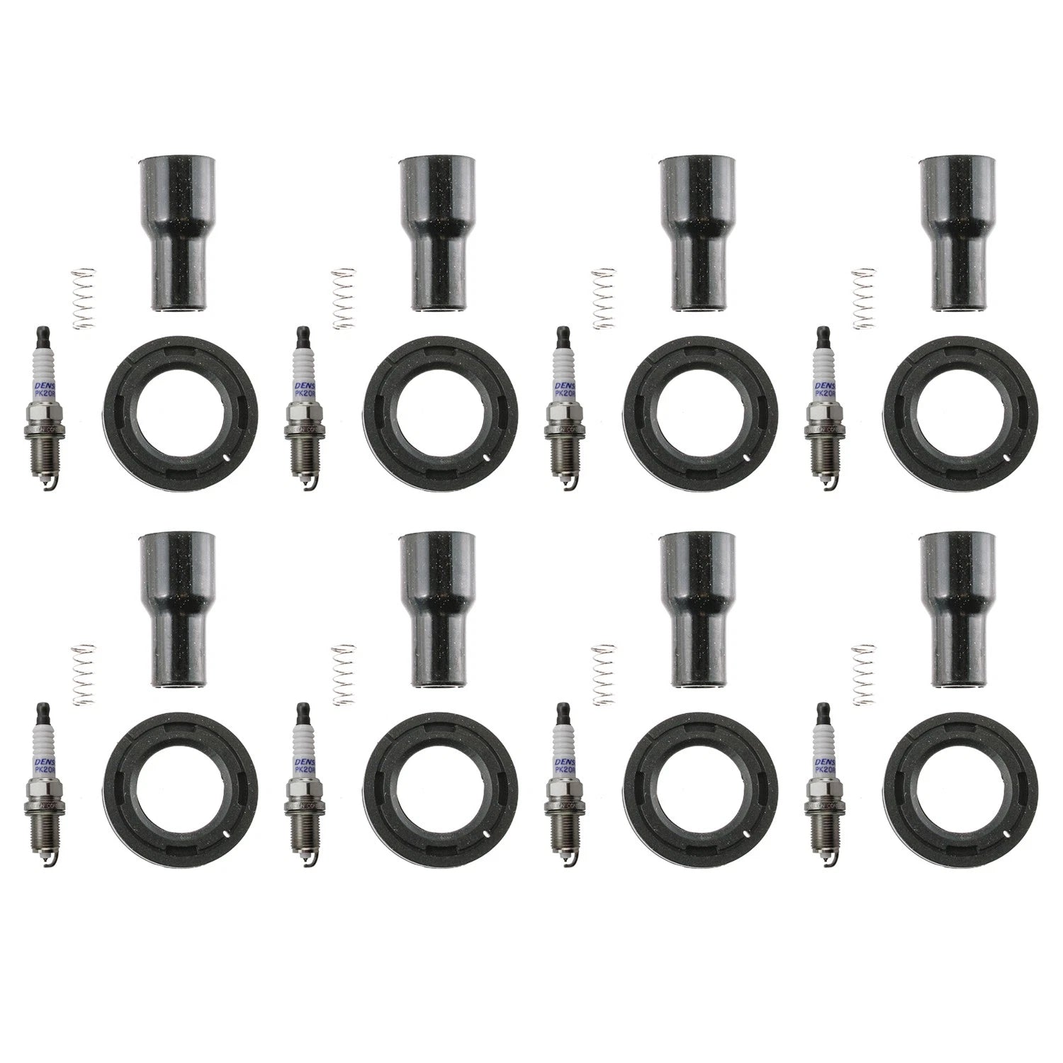 Set of 8 Denso Double Platinum Spark Plugs & Coil Boots for 4Runner Land Cruiser