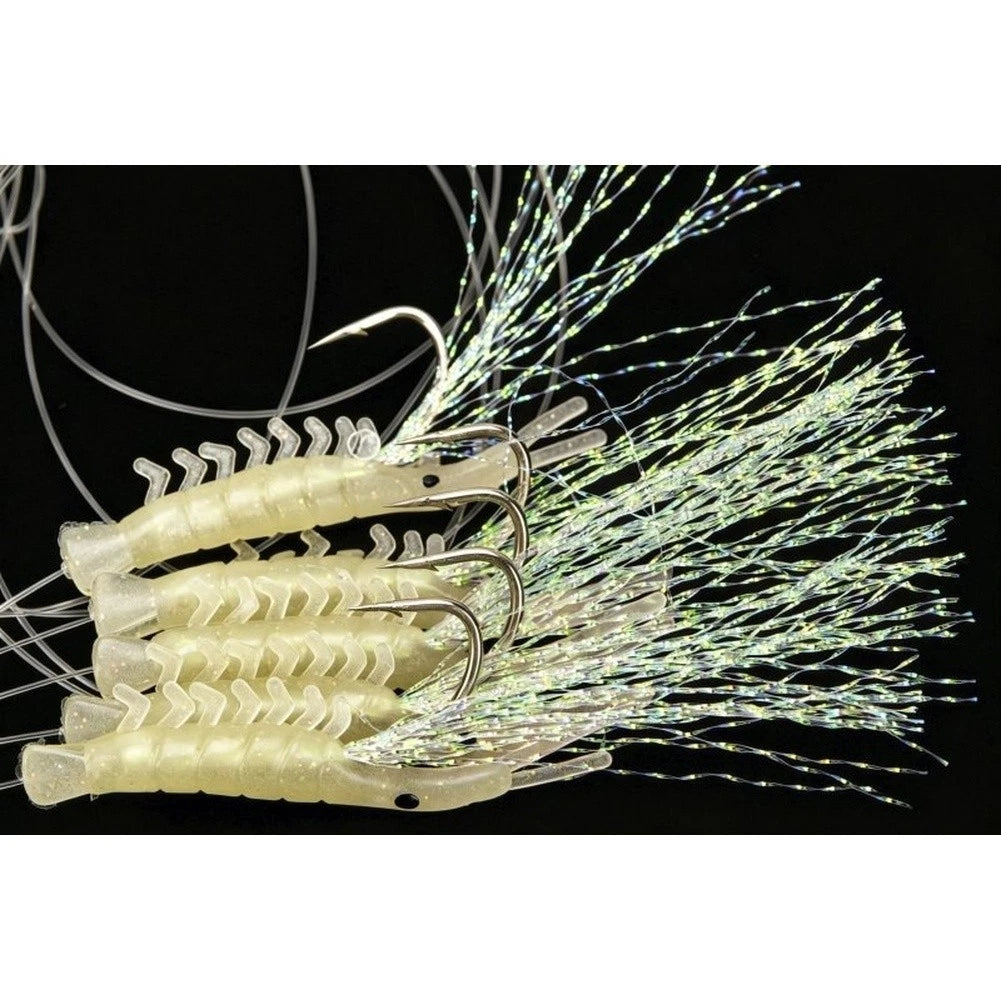 Set of 5 Glow Effect Shrimp Fishing Lures for Bass Perch