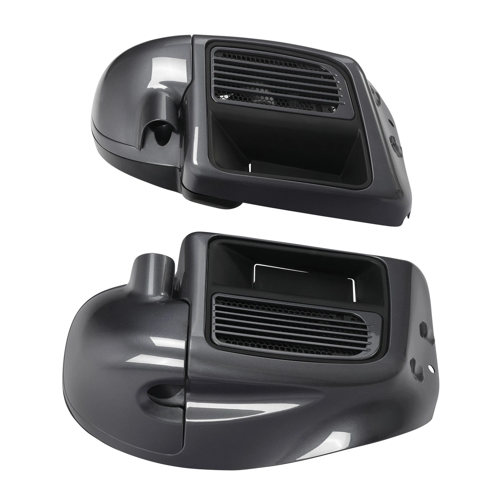 Lower Vented Fairings for Harley Touring Glide (2014–2023) Gauntlet Gray Metallic