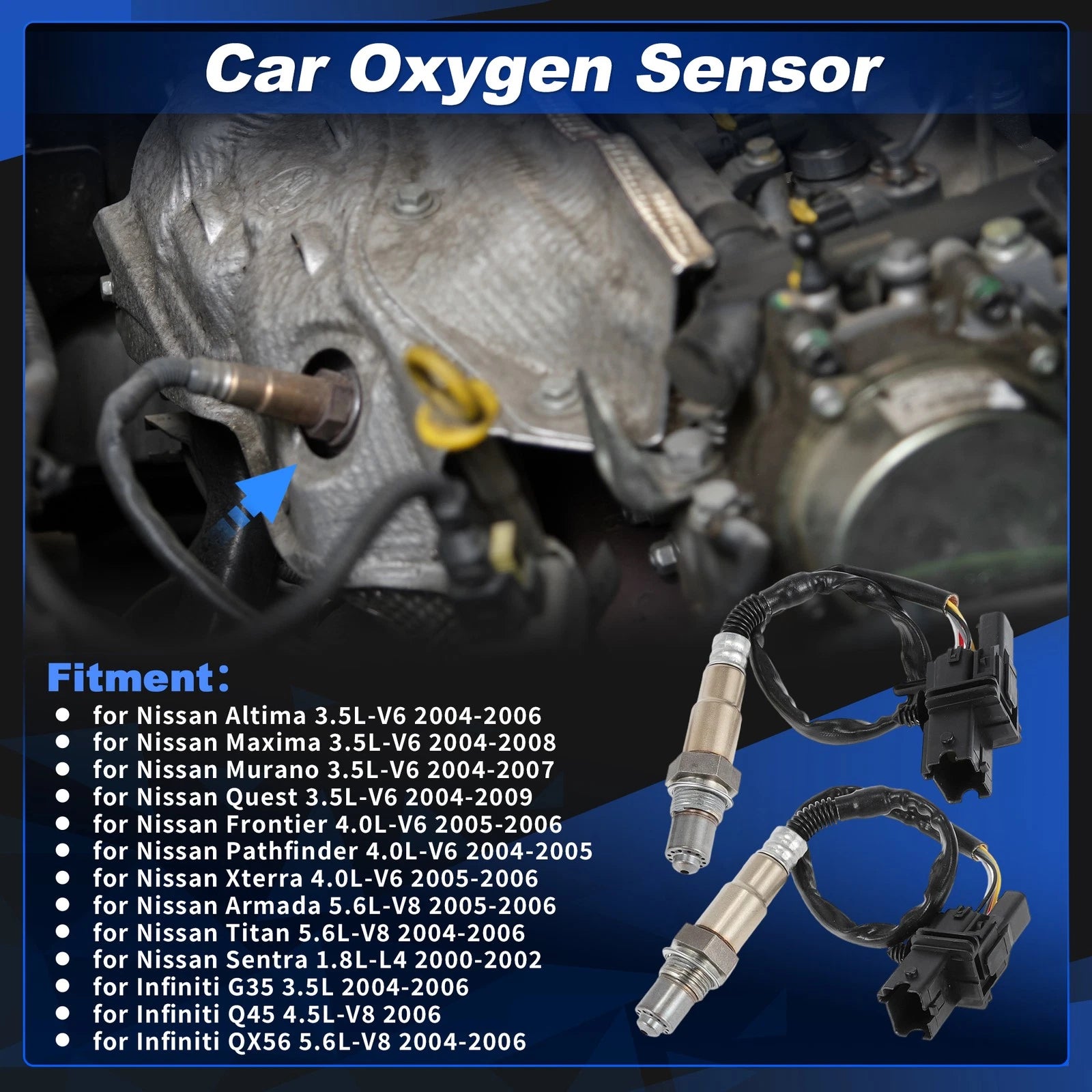 2X Upstream Oxygen Sensor for Nissan Altima 3.5L V6 (2004–2006) 2345060/226936M400