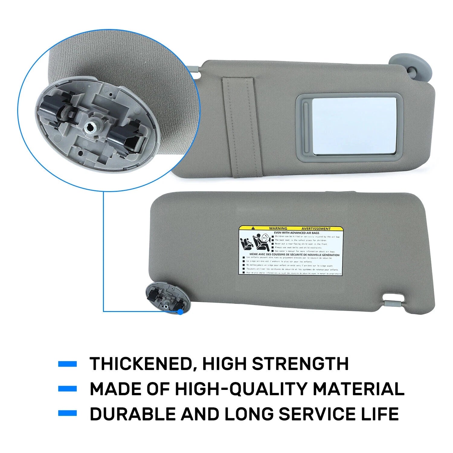 Sun Visor Pair for Toyota Camry (2007–2011) Gray with Sunroof
