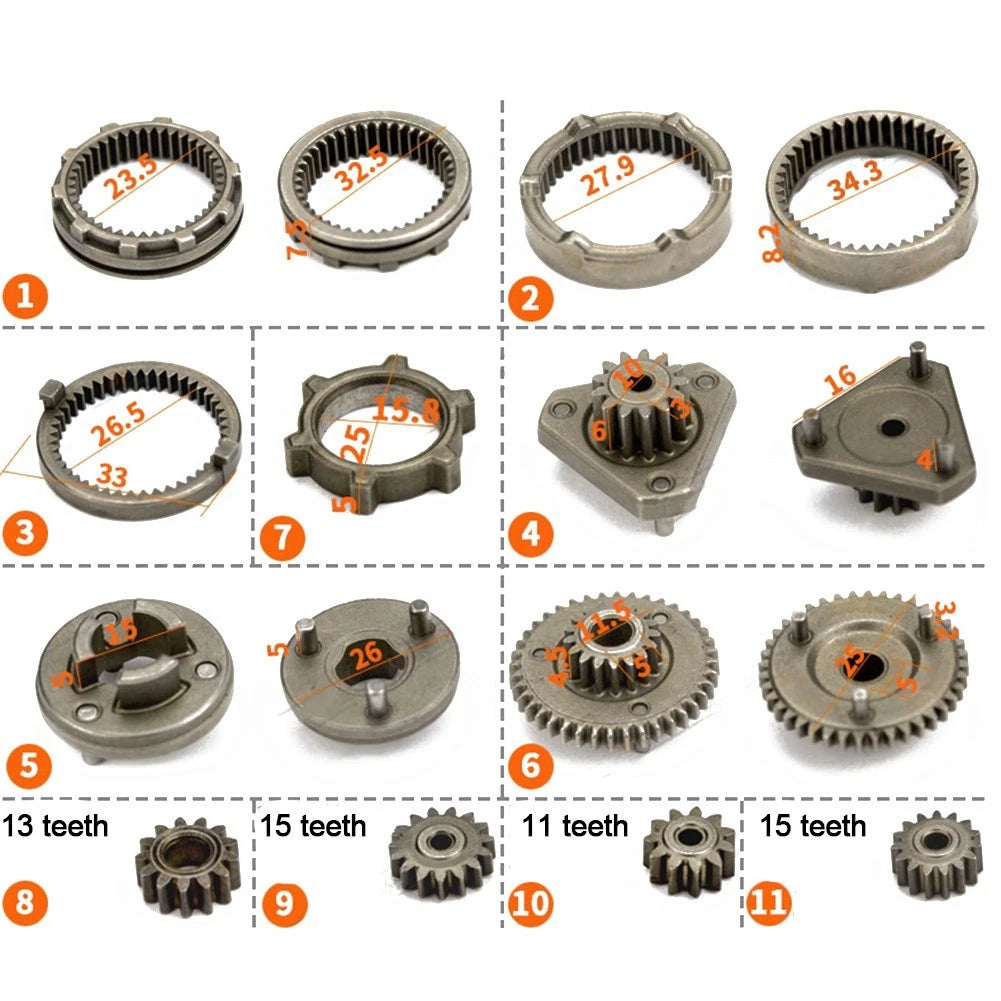 17pcs Metal Gear Set for Brushless Lithium Electric Drill