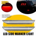 Red Clear Lens Side Marker Turn Signal Light Assembly for Ford Mustang (2015–2022)