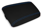 Console Lid Armrest Cover for Pontiac GTO (2004–2006) Carbon Fiber Blue Stitch