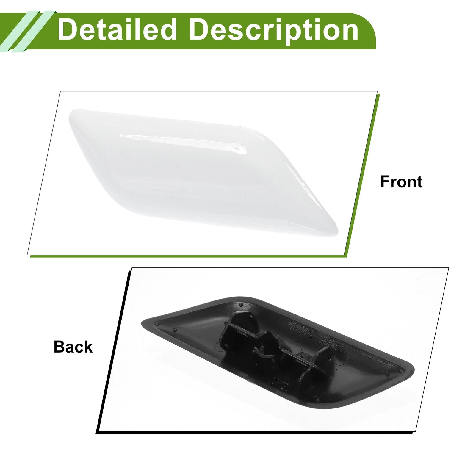Front Right Washer Nozzle Cover Cap for Toyota Camry (2011–2015) 8504406020 White