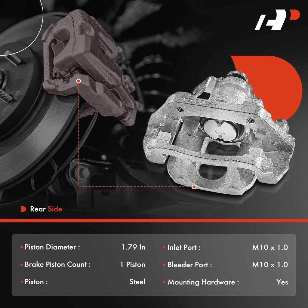 Pair Rear Brake Calipers with Bracket for Ford Explorer Flex Taurus (2009-2019)
