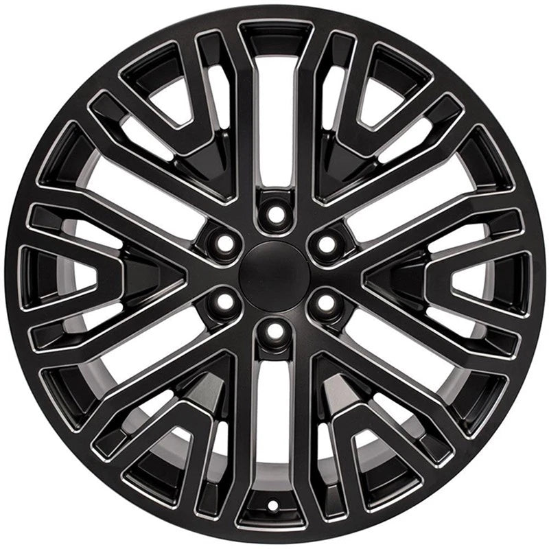 22 Inch Black Wheel Replacement with Milled Edge for 1992–1994 Chevy Blazer