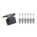Set of 6 Hitachi Ignition Coils & NGK Platinum Spark Plugs for Dakota RAM 1500 (1997–2004)