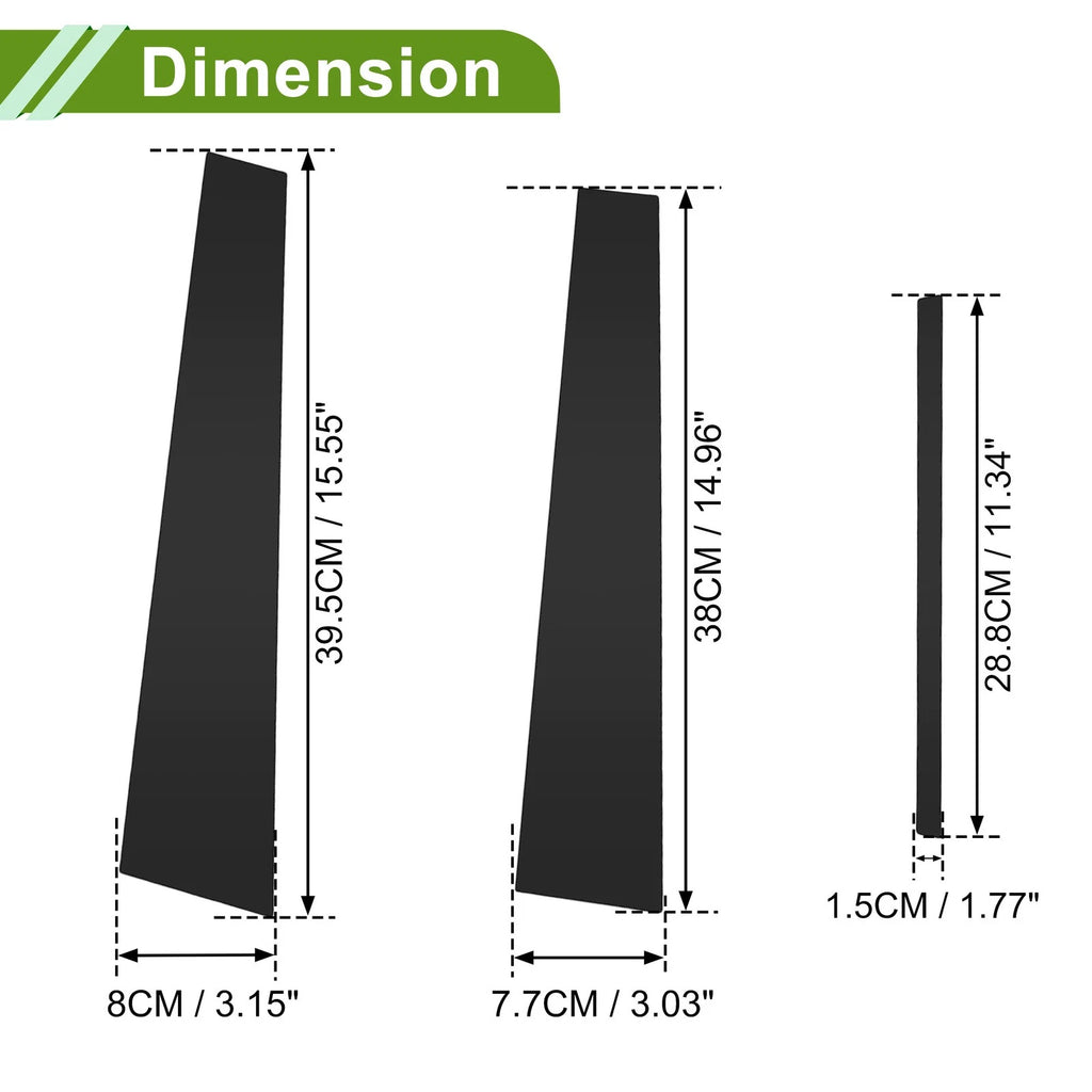 6 Pcs Pillar Window Trim for Chevy Malibu (2008–2012) Black