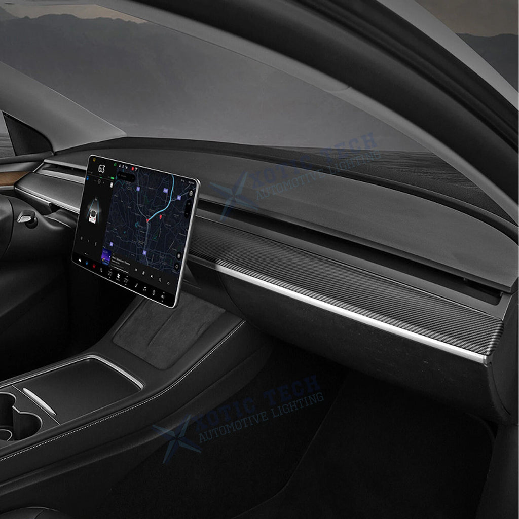 Carbon Fiber Dashboard Panel Cover for Tesla Model 3/Y (2017–2023)