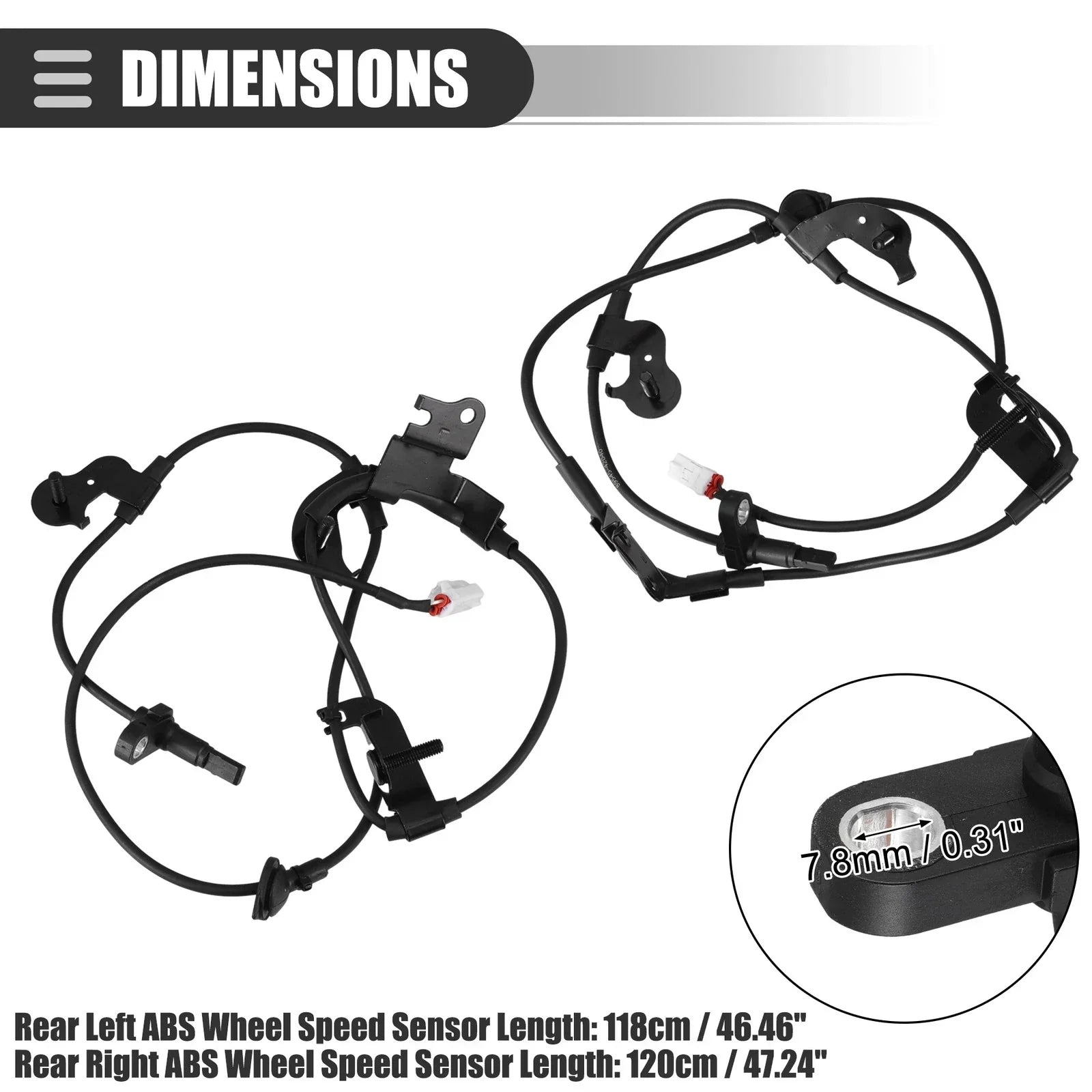 Rear Left Right ABS Wheel Speed Sensors for Lexus NX200t (2015-2018)
