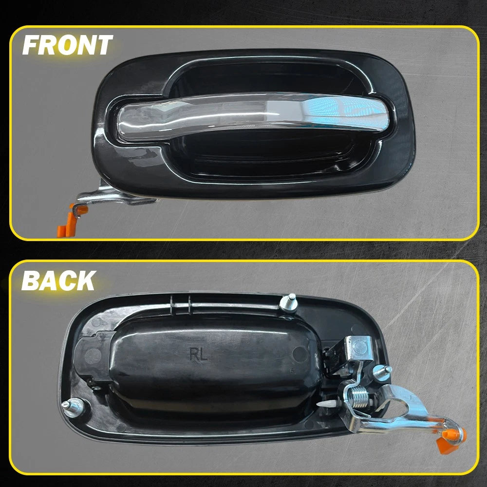 Set of 2 Chrome Rear Outside Door Handles for Silverado Sierra Tahoe Yukon (1999–2006)