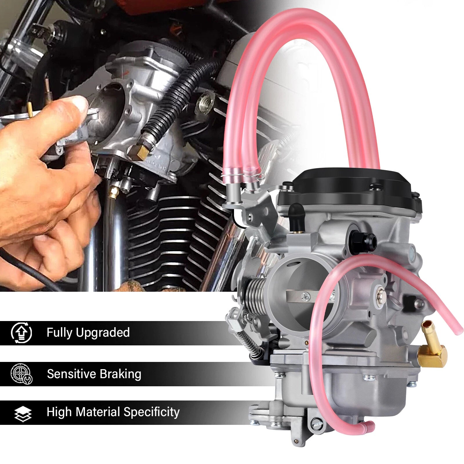CV40 Carburetor & Choke Cable w/ Gasket for Harley Sportster 883 1200 (1988–2023)