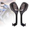 Black Racing LED Rear View Mirrors for Suzuki GSXR 600 750 1000 (2006–2022)