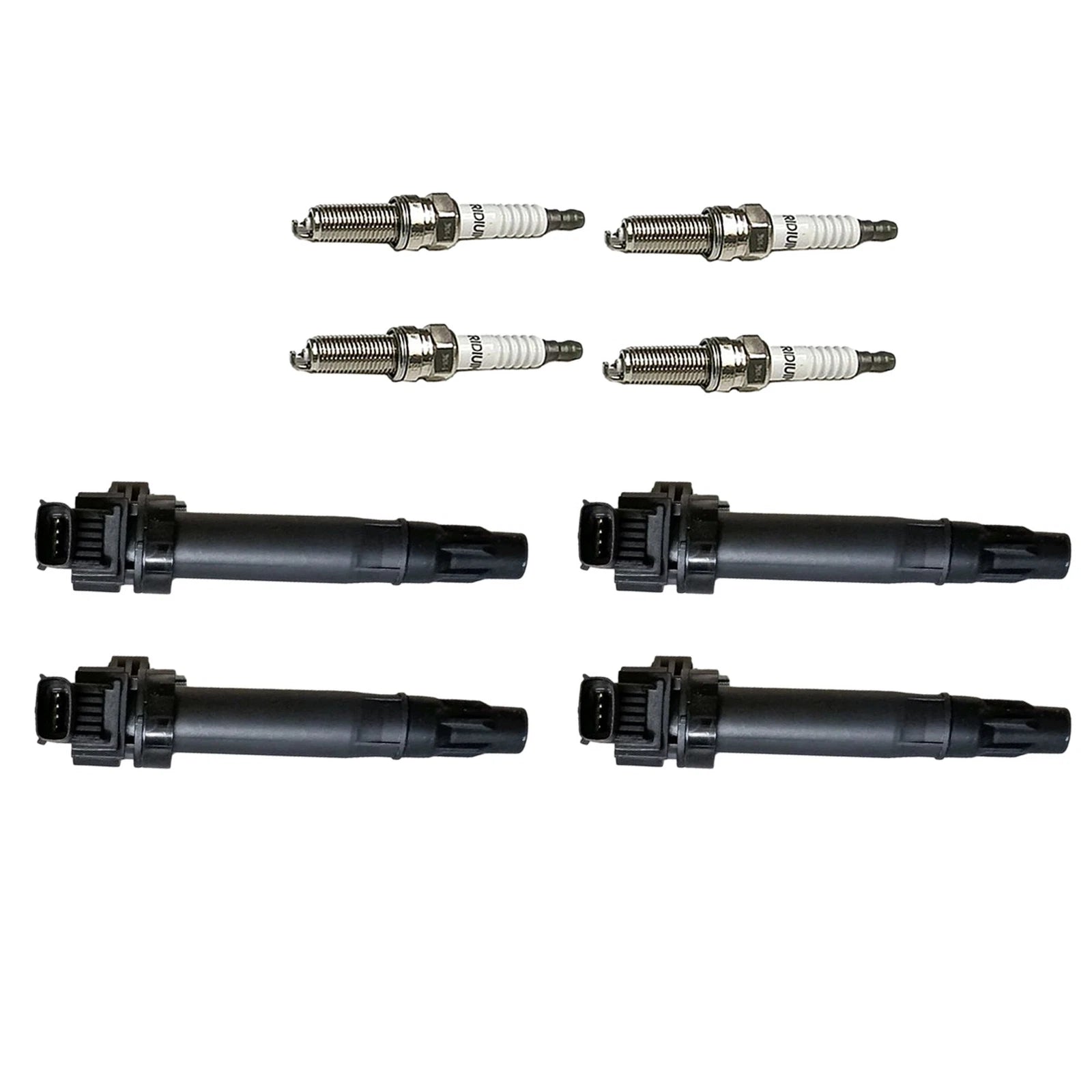 Set of 4 Ignition Coils & Spark Plugs for Chevrolet Spark (2013–2015)