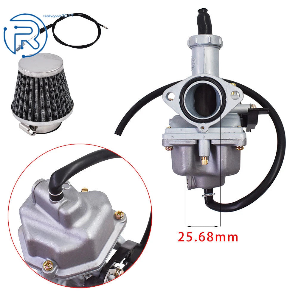 Carburetor with Throttle Cable & Air Filter for Honda CB125S XR100 CRF100F XL100S XR200R