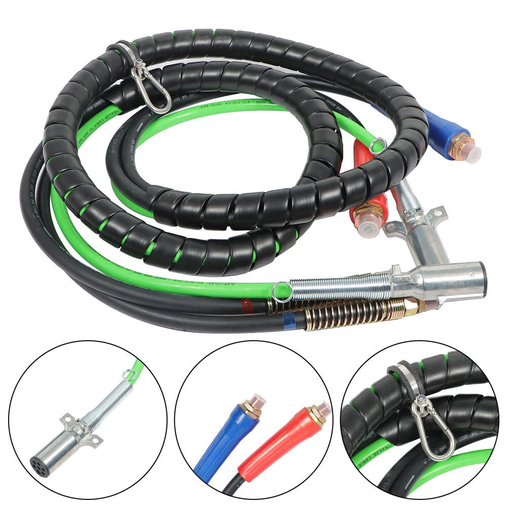 3X Air Line Hose Assemblies for Semi Truck Tractor Trailer (12FT)