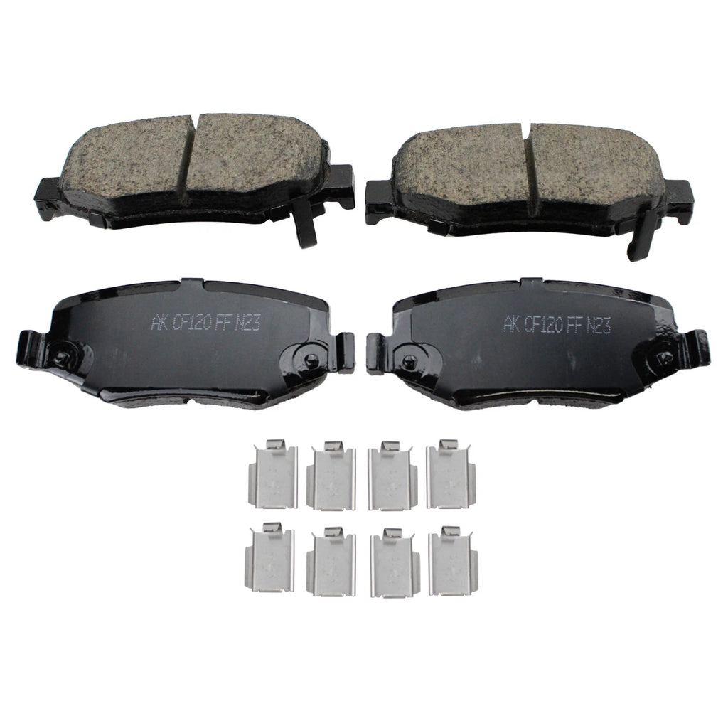 Set of 2 DuraGo Rear Rotors & Akebono ProACT Ceramic Brake Pads for Liberty Nitro (2002–2012)
