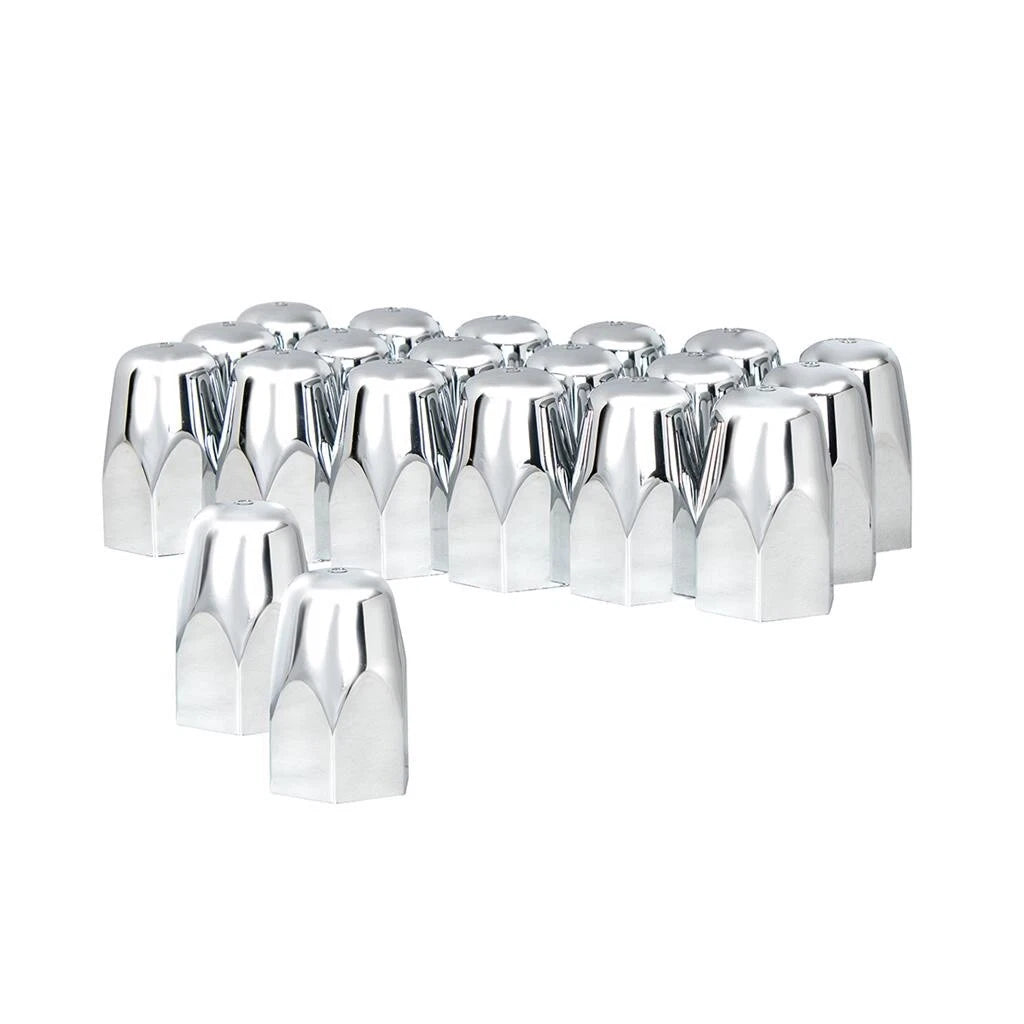 Chrome Lug Nut Covers Push-On Set for 1-1/2 Inch Wheels (2-3/4 Inch Tall)