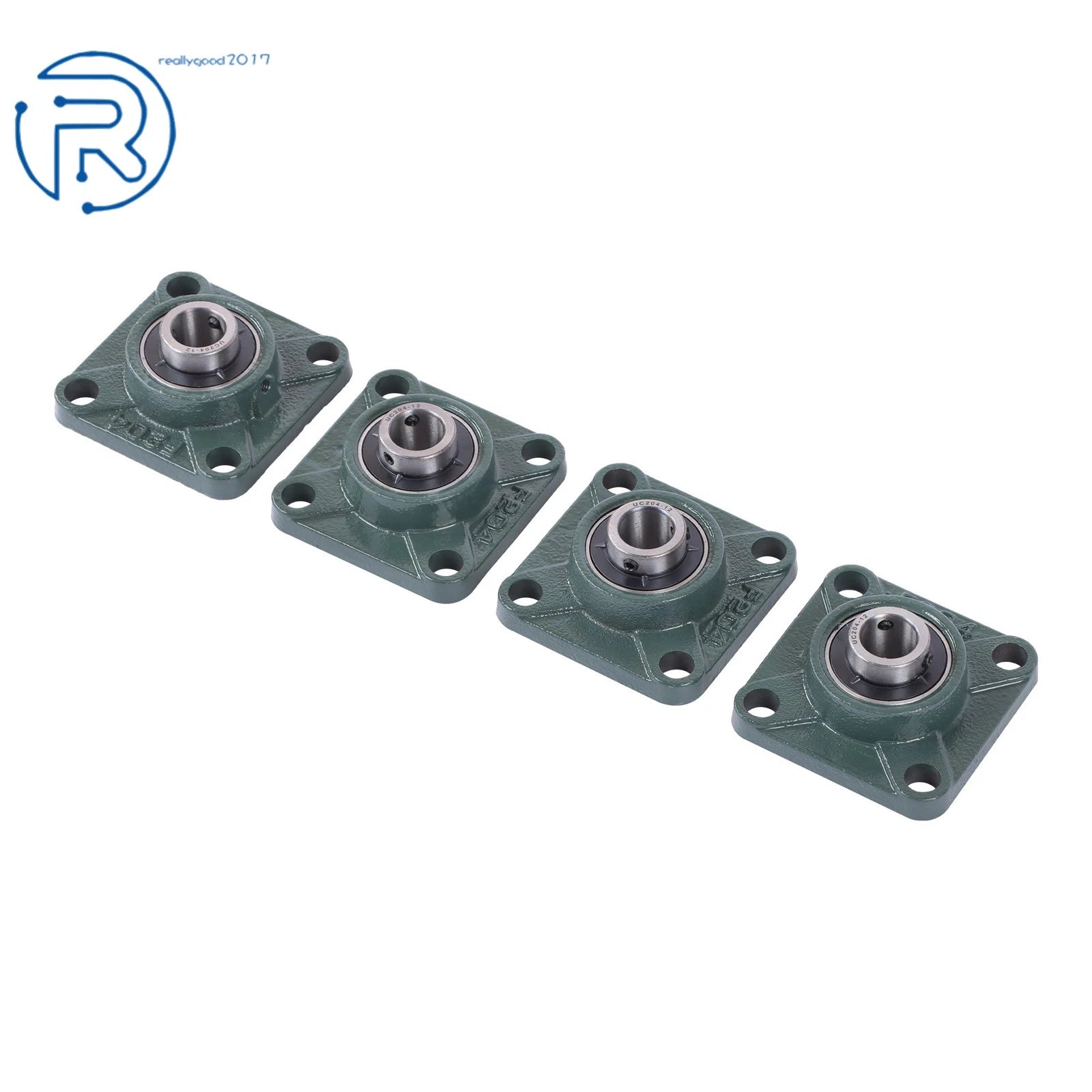 Set of 4 Pillow Block Flange Bearings for UCF204 (3/4" Bore)