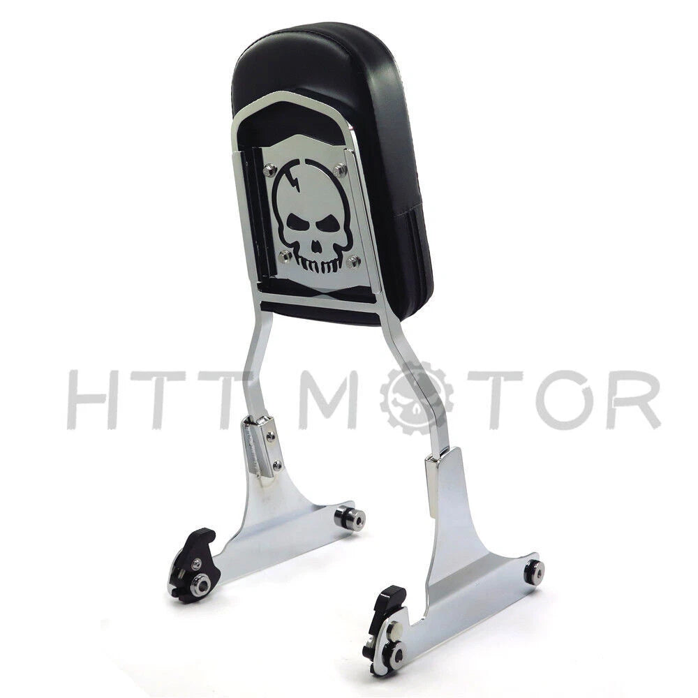 Skull Sissy Bar with Luggage Rack for Harley FXST FLST (1984–up)